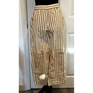 AYR Womens The Beach Club Pants Size Small S Baguette Striped Wide Leg Cropped